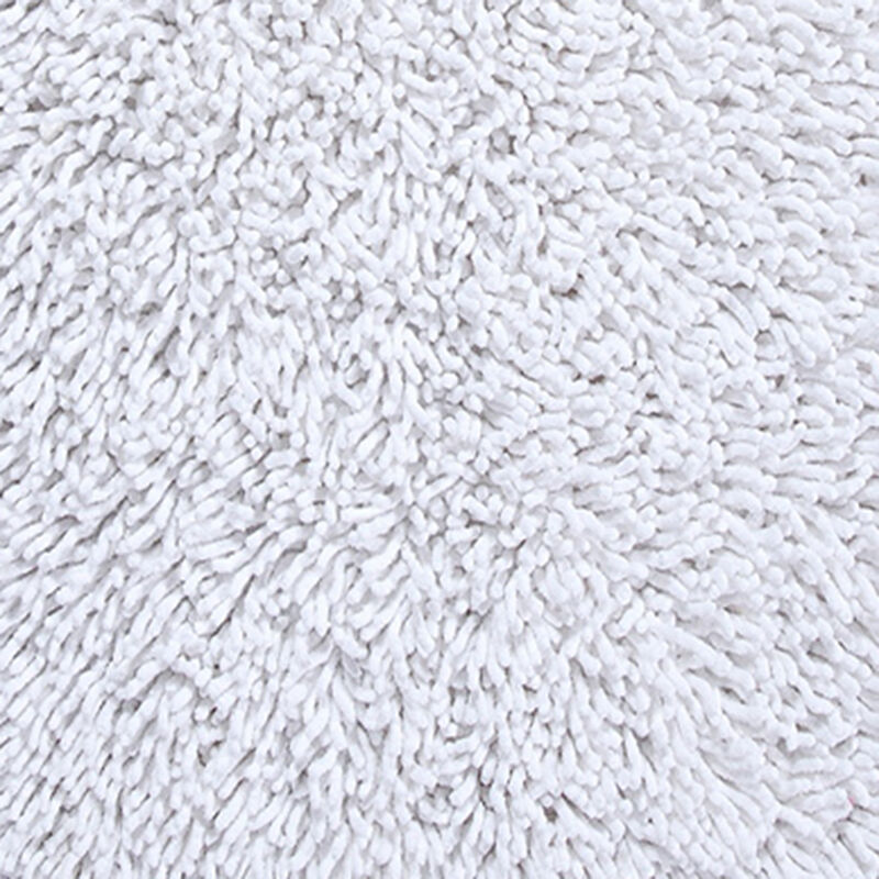 Knightsbridge Chenille Shaggy 220 GSF Non Skid Back Bath Rug Set - 2- Piece - 17x24 and 21x34", White