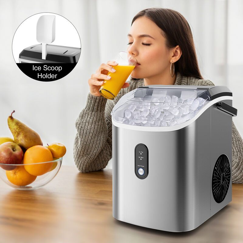 Countertop Nugget Ice Maker with Soft Chewable Pellet Ice for Home or Office Use