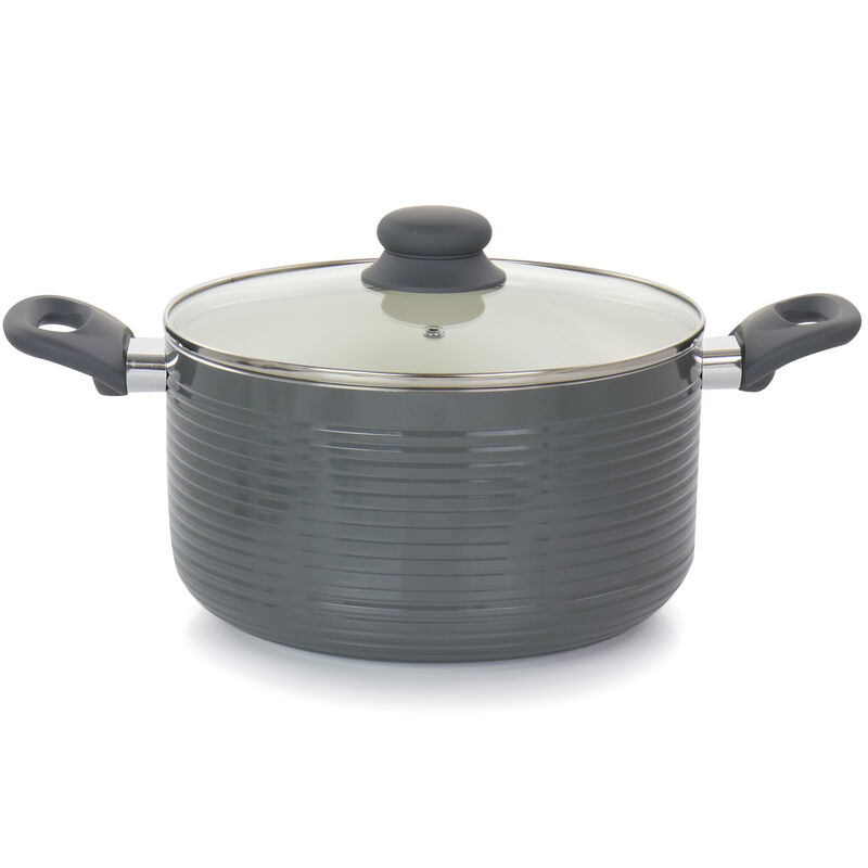 Oster Ridge Valley 8 Piece Aluminum Nonstick Cookware Set in Grey