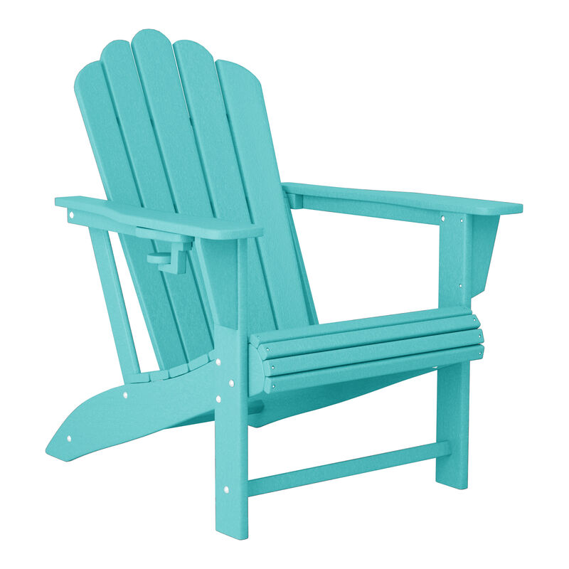 WestinTrends Outdoor Patio HDPE Adirondack Chair With Cup Holder
