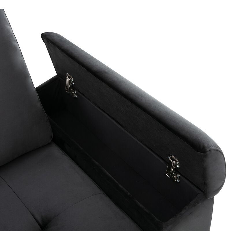 Merax L-Shape Corner Couch Sofa Bed with Storage Ottoman