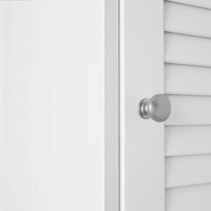 Bathroom Tall Cabinet with Shutter Doors – Freestanding Storage Solution