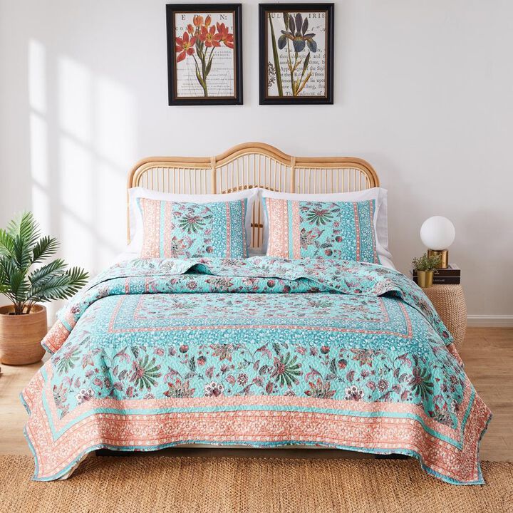 Greenland Home Fashions Barefoot Bungalow Audrey Quilt and Pillow Sham Set
