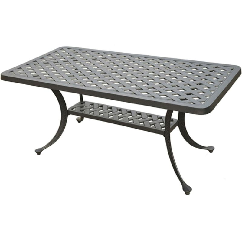 Hivvago Solid Cast Aluminum 21 x 42 inch Outdoor Patio Dining Cocktail Table   Charcoal
