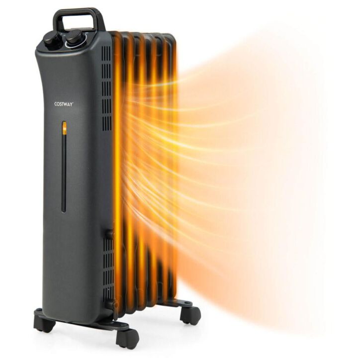 Costway 1500W Oil-Filled Radiator Heater with 3-Level Heat