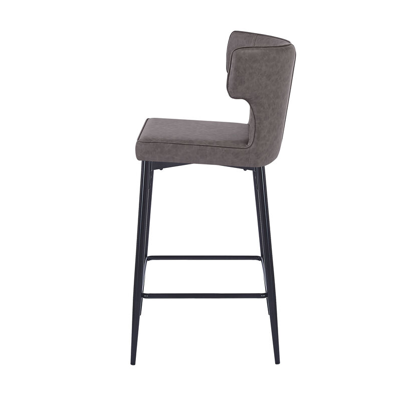 Merax Modern PU Leather Upholstered Bar Stools 2 Pieces