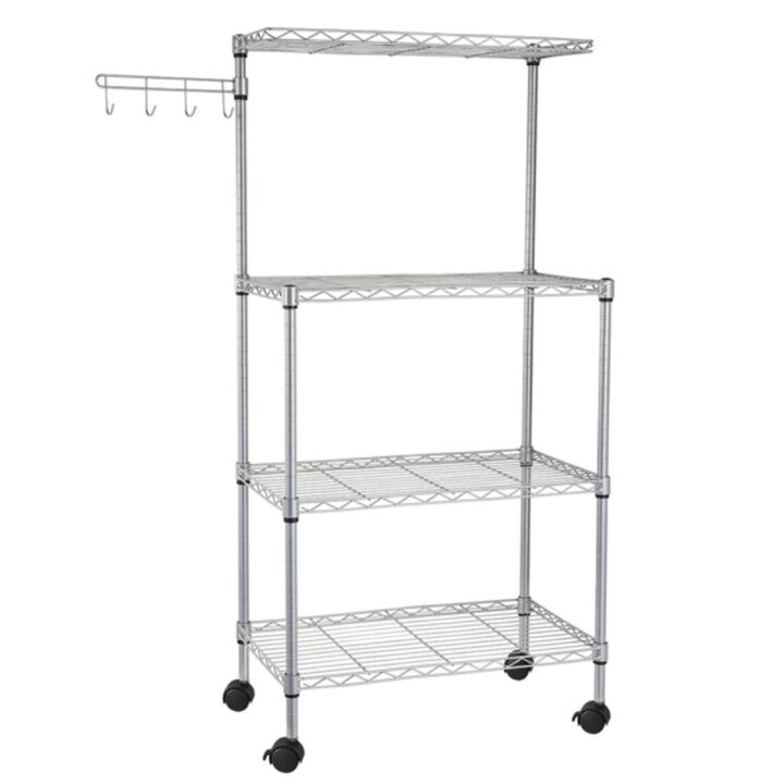 4-Tier Kitchen Baker's Rack Microwave Stand & Storage Cart Workstation Shelf