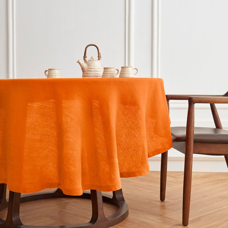 Solino Home 100% Pure Linen Round Tablecloth | Sonoma