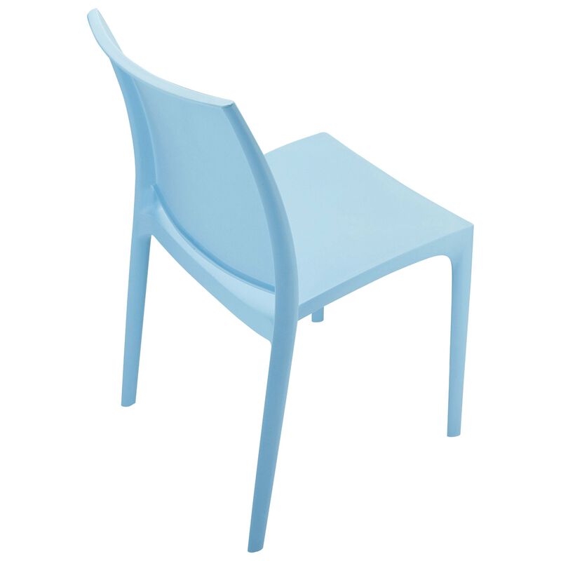 32" Orange Resin Solid Weather Resistant Outdoor Dining Chair