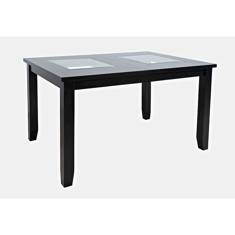 Jofran Urban Icon Contemporary 66 Extension Glass Inlay Dining Table
