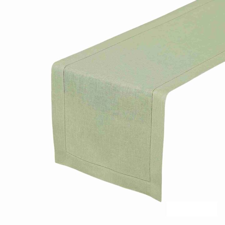 Solino Home 100% Pure Linen Table Runner | Classic Hemstitch for Thanksgiving, Christmas