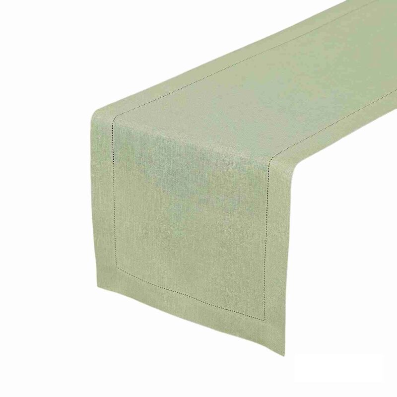 Solino Home 100% Pure Linen Table Runner | Classic Hemstitch for Thanksgiving, Christmas