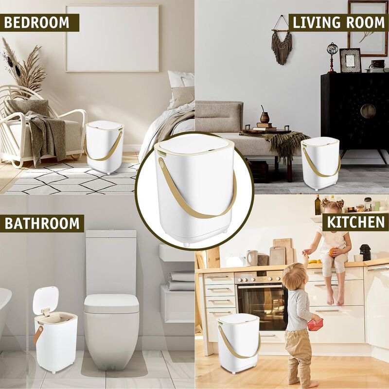2-Pieces 4.2 Gallon Motion Sensor Trash Can with Lid Automatic Touchless Smart
