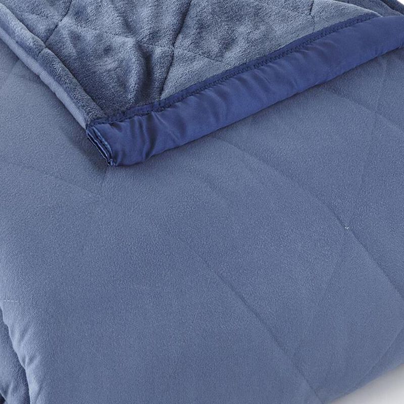 Shavel Micro Flannel High Quality Heating Technology Ultra Velvet Reversible Electric Blanket - Queen 90 x90" - Indigo.