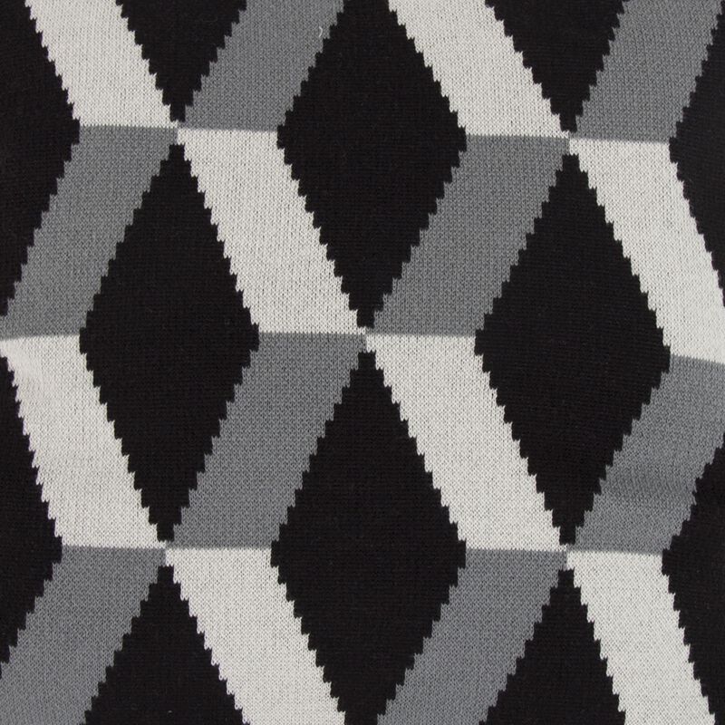 20 x 20 Inch Cashmere Pillow with Zig Zag Pattern, Black and Gray-Benzara