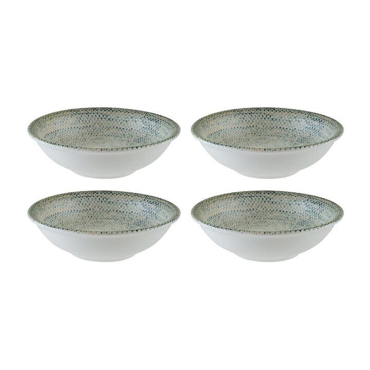 Sway dia.5.25" h:1.5" 7 oz. Round Decorated Porcelain Bowl (Set of 4)