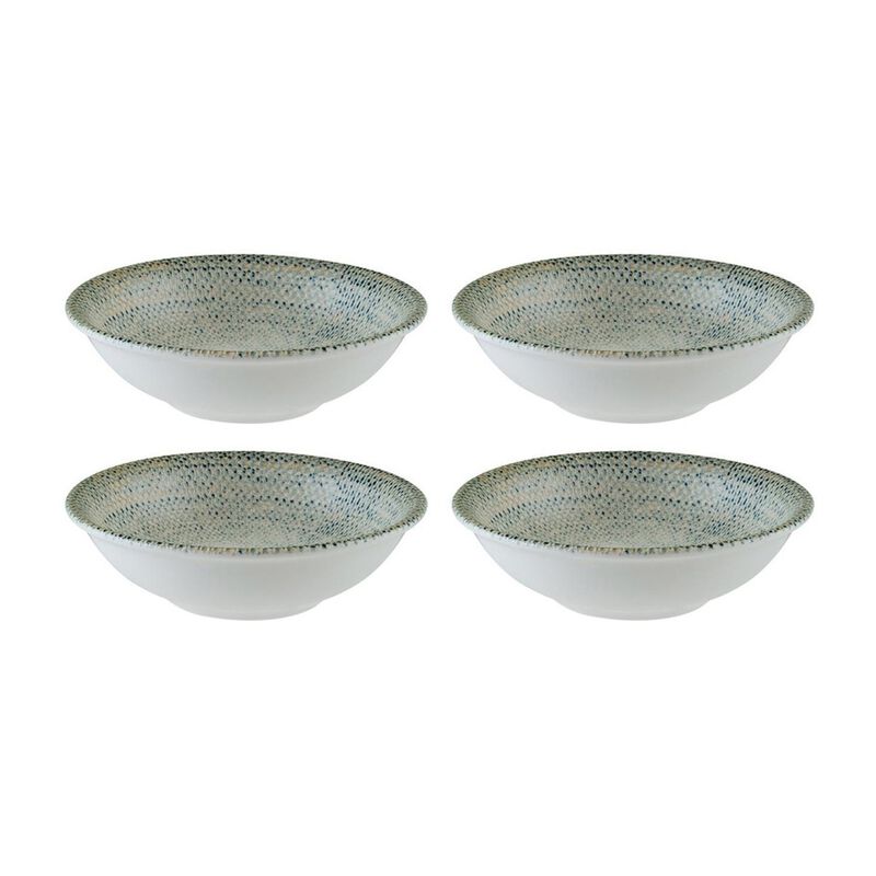 Sway dia.5.25" h:1.5" 7 oz. Round Decorated Porcelain Bowl (Set of 4)