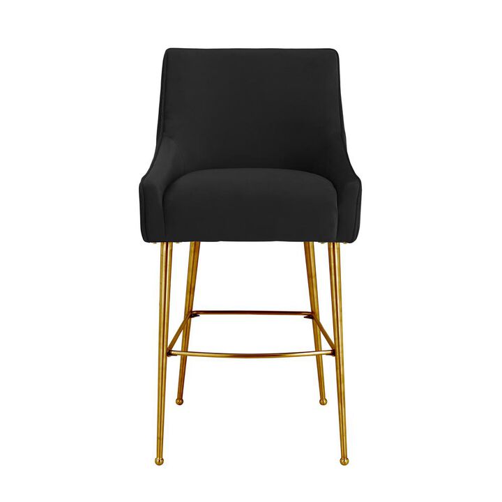 Belen Kox Opulent Black Velvet Counter Stool, Belen Kox