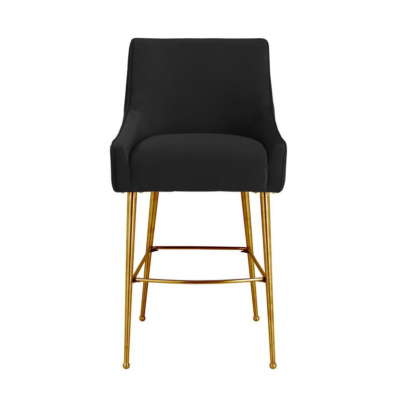 Belen Kox Opulent Black Velvet Counter Stool, Belen Kox