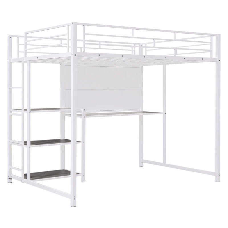 Merax Metal Loft Bed with Desk and Ladder