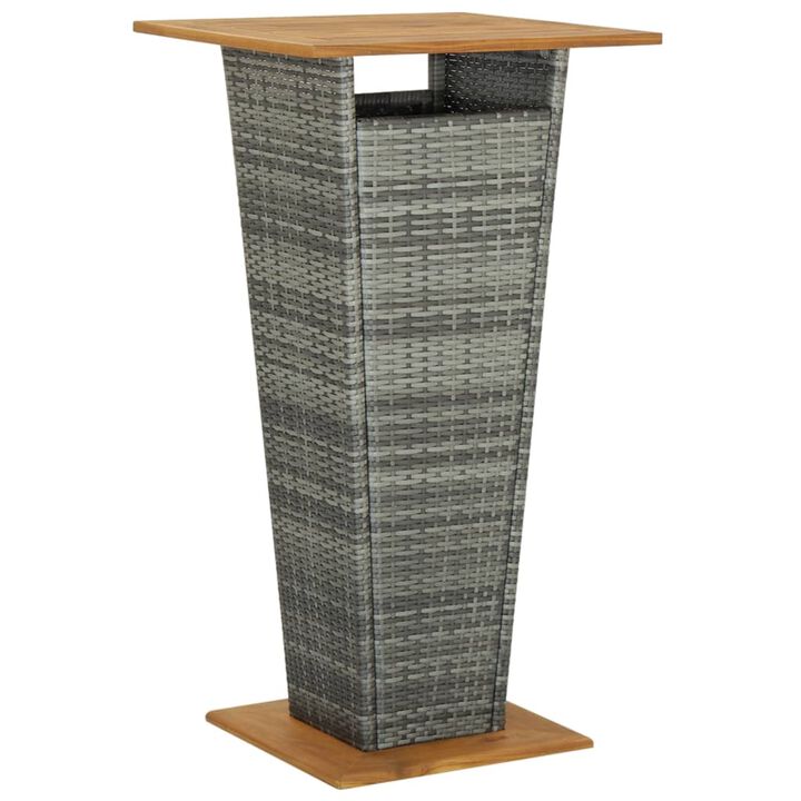 vidaXL 5 Piece Garden Bar Set with Cushions Poly Rattan Gray