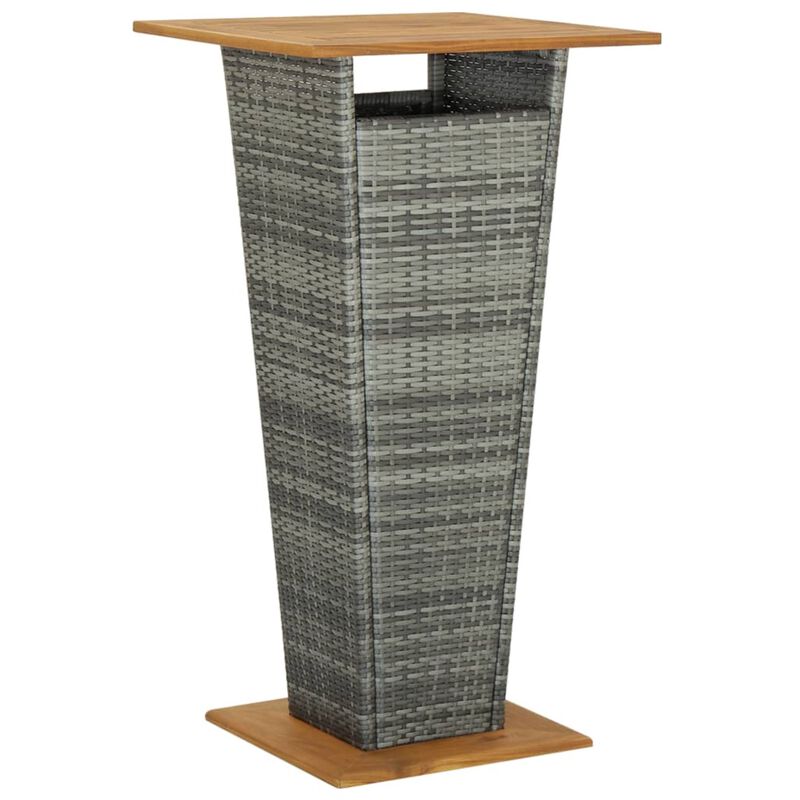 vidaXL 5 Piece Garden Bar Set with Cushions Poly Rattan Gray
