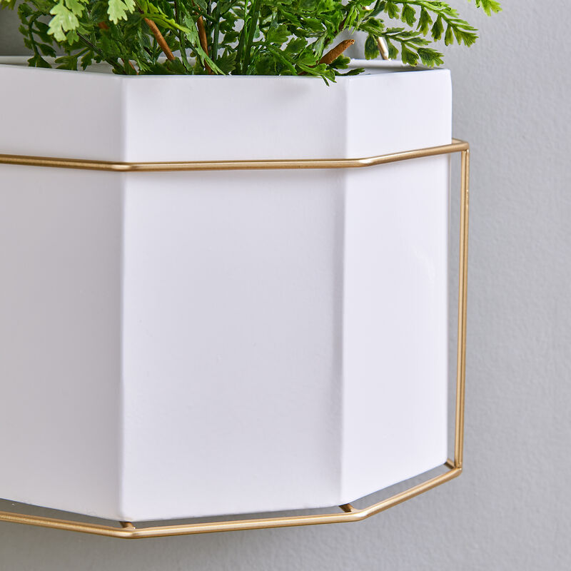 Danya B. Geometric Wall Planters with Gold Accents Set of 3