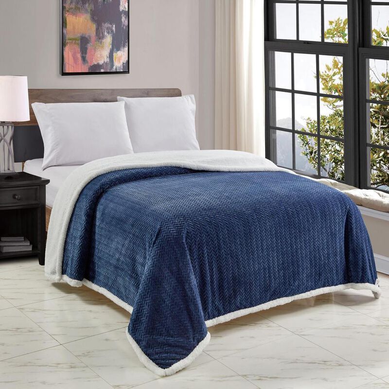 Jacquard Sherpa Microplush Soft Premium Microplush, Braided Oversized All Season Blanket