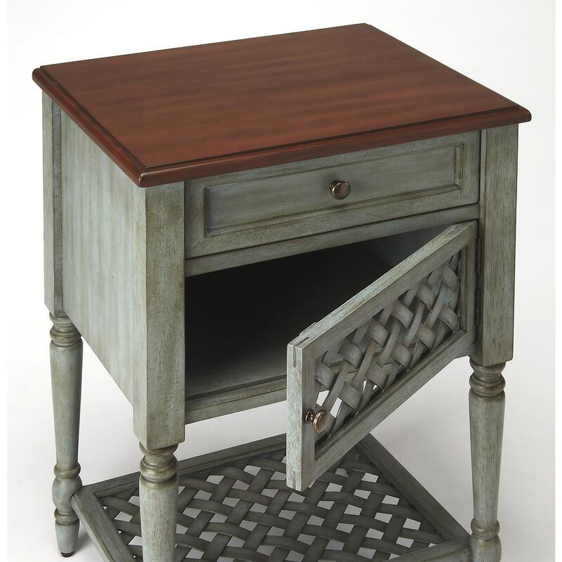 Chadway Rustic Blue Nightstand, Belen Kox