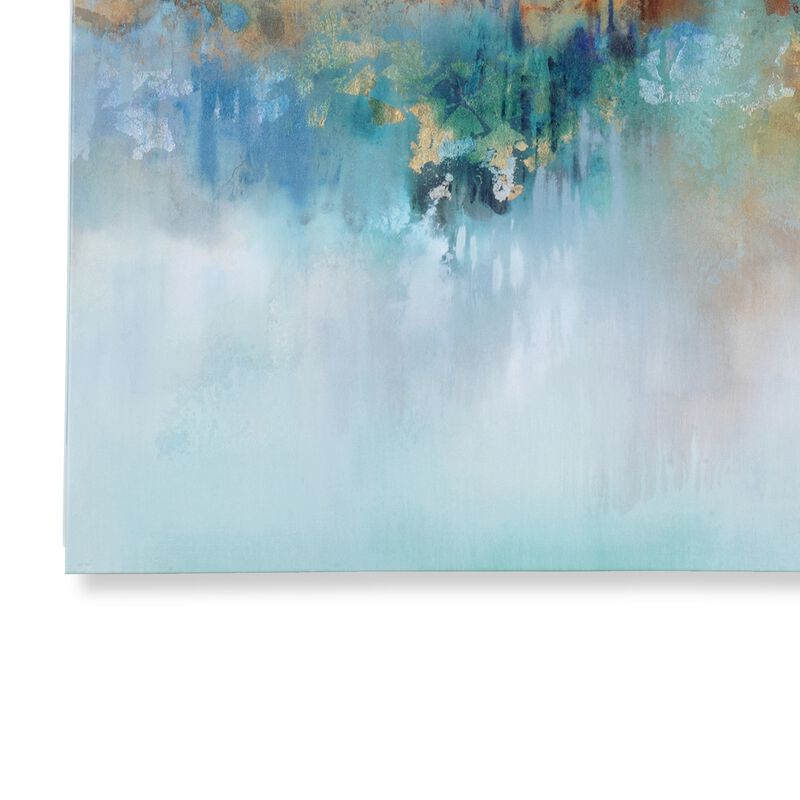 36 x 36 Modern Wall Art Painting, Giclee Frameless Canvas, Green Brown