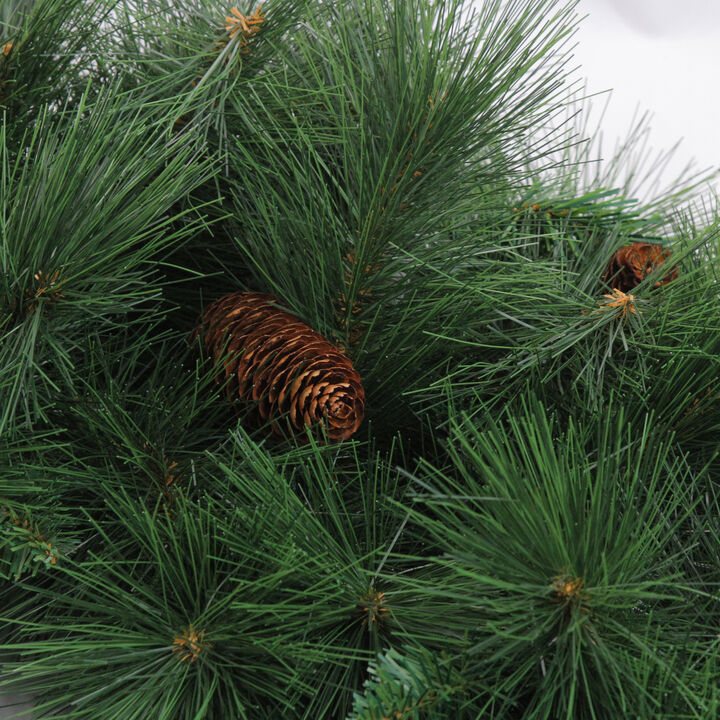 Mixed White Valley Pine Artificial Christmas Wreath  36-Inch  Unlit