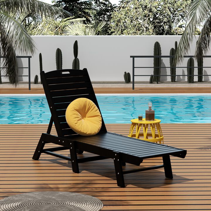 Reclining Outdoor Patio Adjustable Chaise Lounge Chair