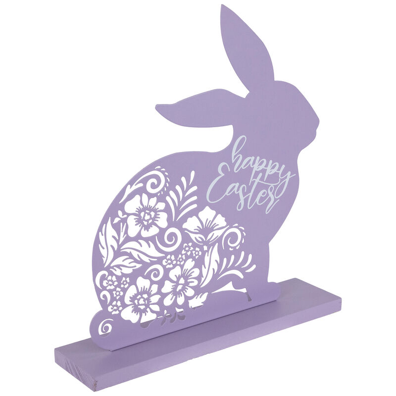 Happy Easter Floral Cut-Out Bunny Tabletop Decoration - 13"