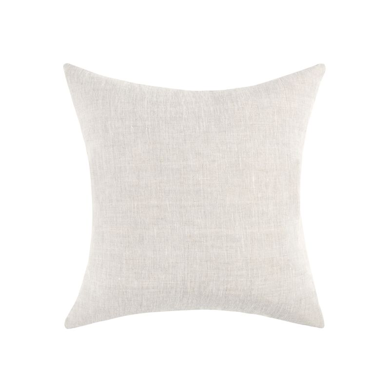 Throw Pillow, 22 Inch Hand Screen Print Geometric Design, Brown Linen - Benzara