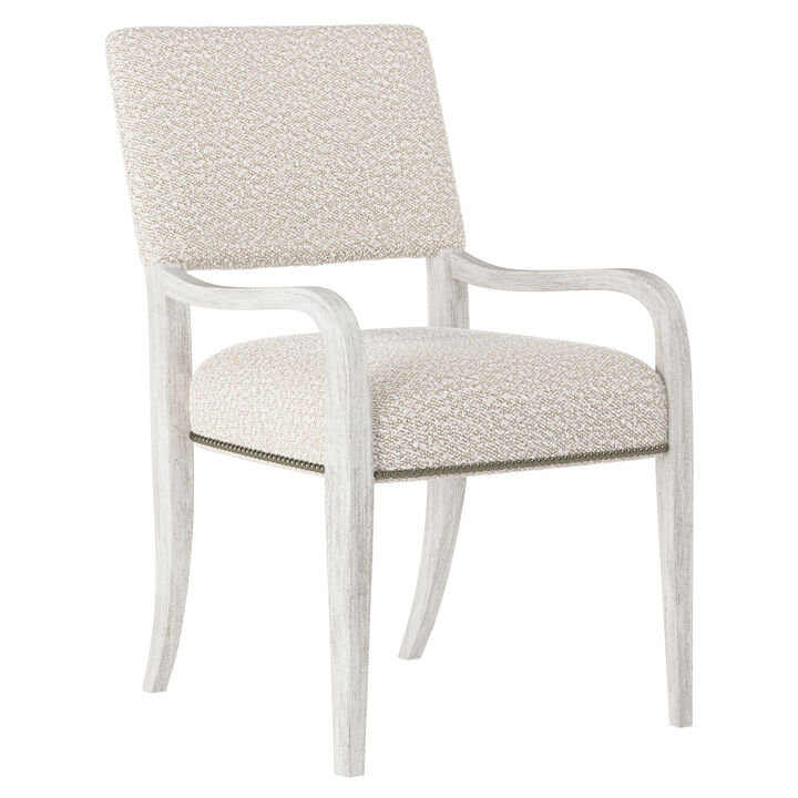 Moore Fabric Arm Chair with White Legs