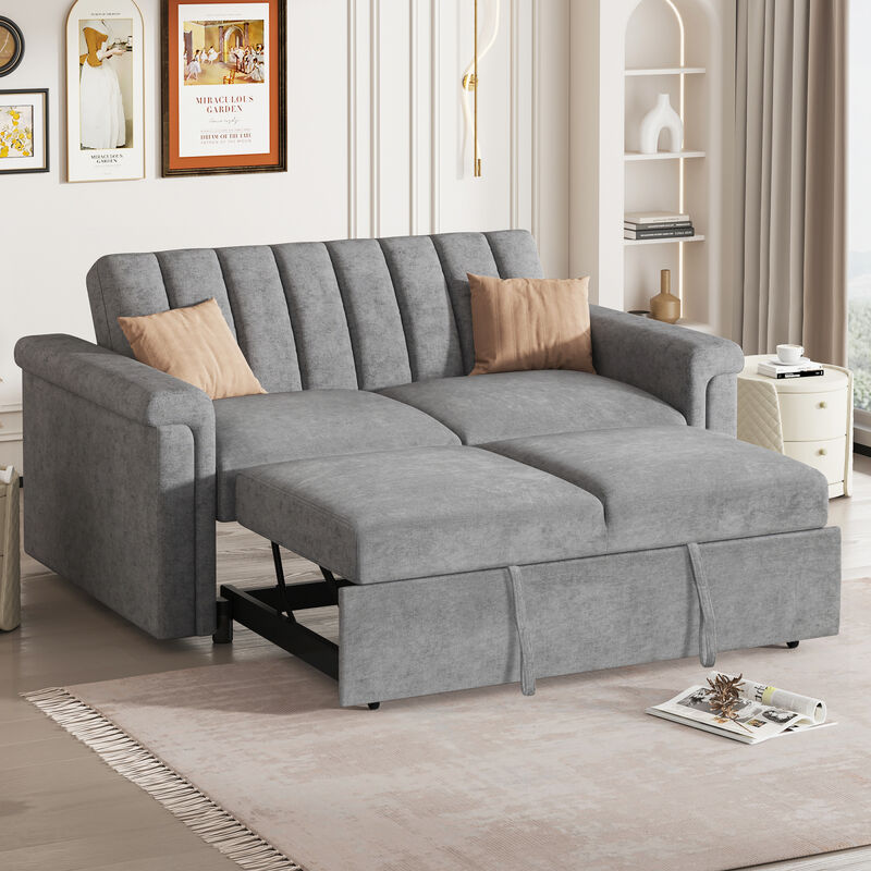 Convertible Soft Cushion Sofa Pull Bed, For Two People To Sit On