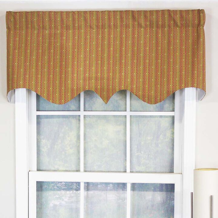 RLF Home Serrated Window Treatment Regal Valance 3" rod pocket 50" x 17" Aloe