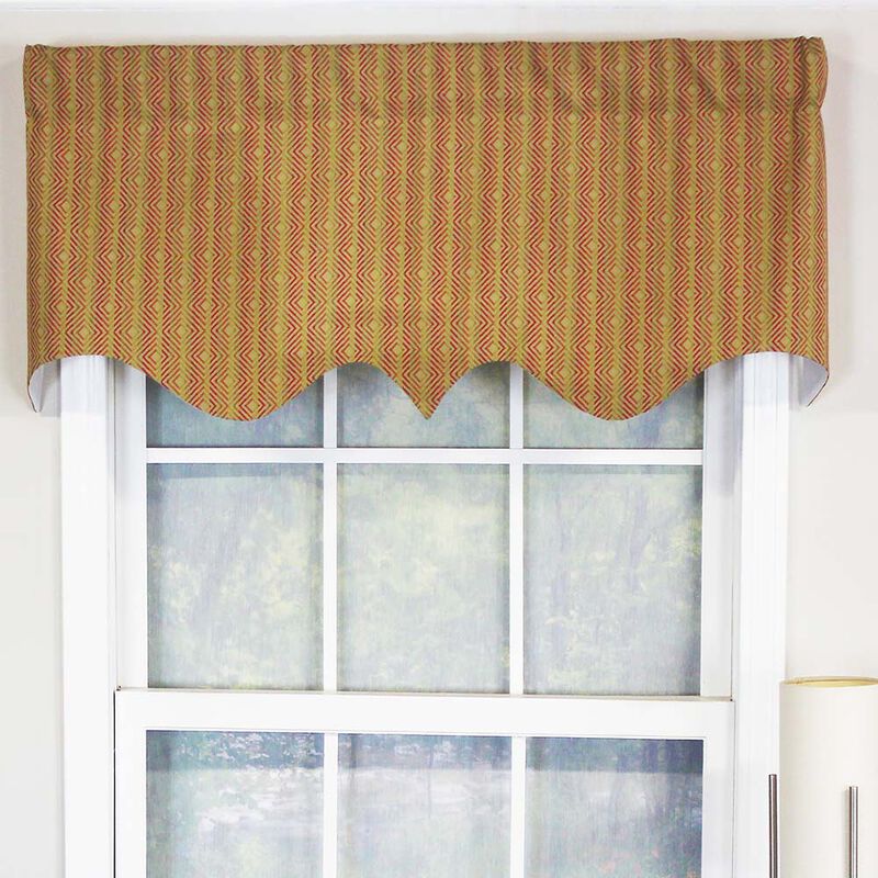 RLF Home Serrated Window Treatment Regal Valance 3" rod pocket 50" x 17" Aloe