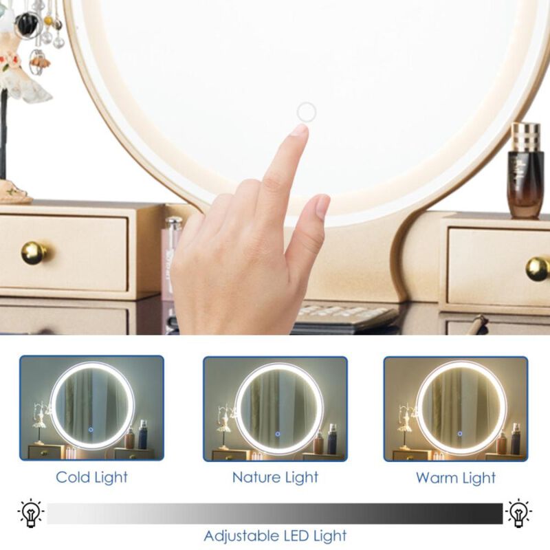 Hivvago Set 3 Makeup Vanity Table Color Lighting Jewelry Divider Dressing Table