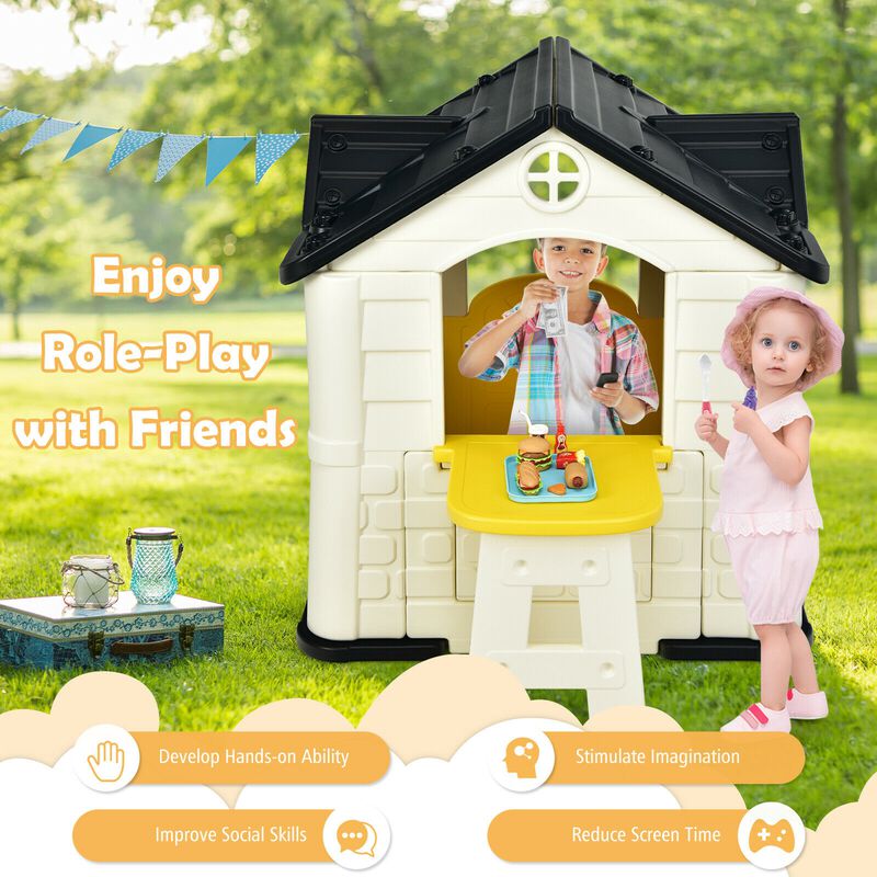 Kid"s Playhouse Pretend Toy House For Boys and Girls 7 Pieces Toy Set