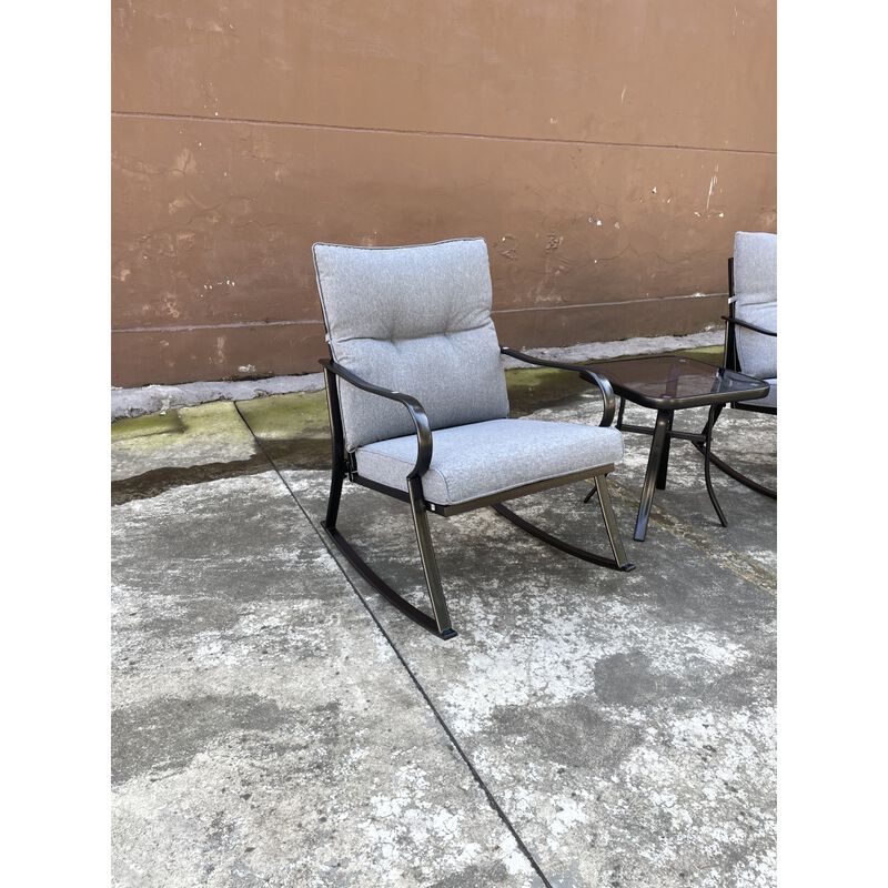 Rocker S Chair And Teapoy Medium Grey