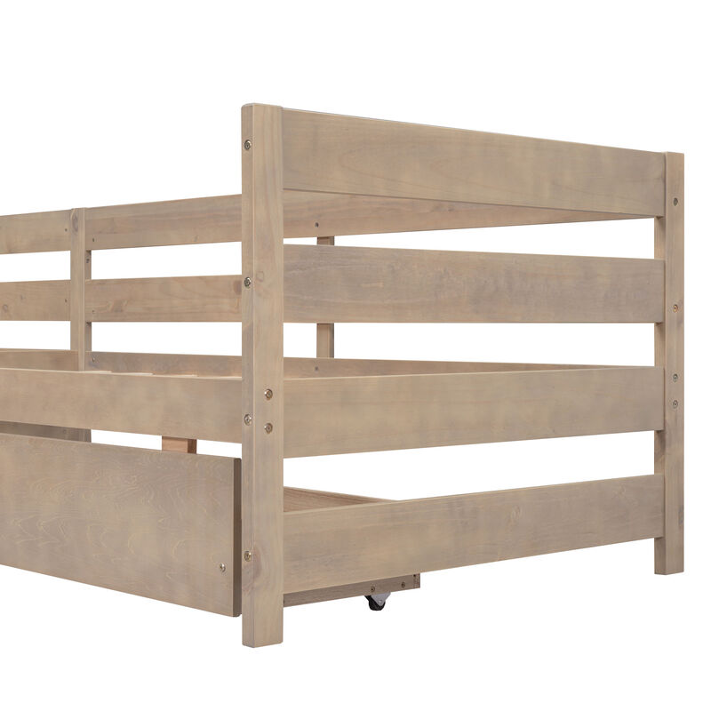 Merax L-shaped Platform Bed with 3 Storage Drawers