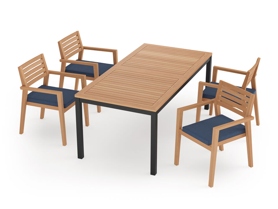 Rhodes 5 Piece Patio Dining Set with 72 in. Table