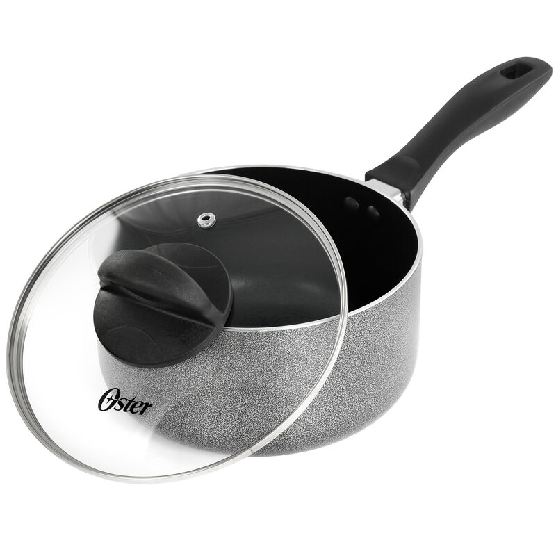 Oster Clairborne 7 Piece Non Stick Aluminum Cookware Set in Granite Grey