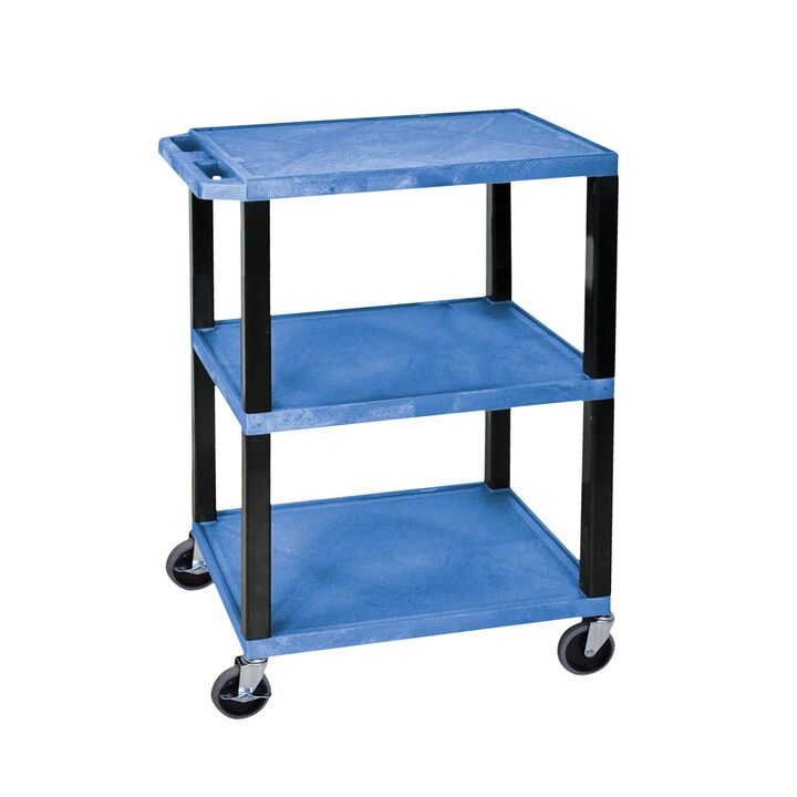 H. Wilson Blue 3 Shelf Specialty Utility Cart