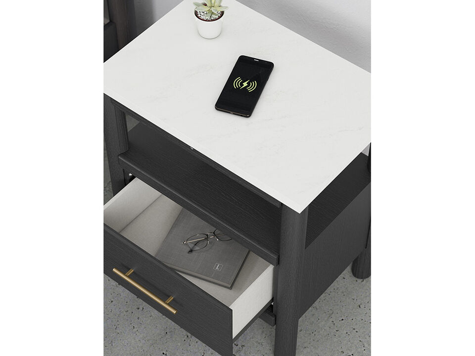 Cadmori 24" One-Drawer Charging Nightstand