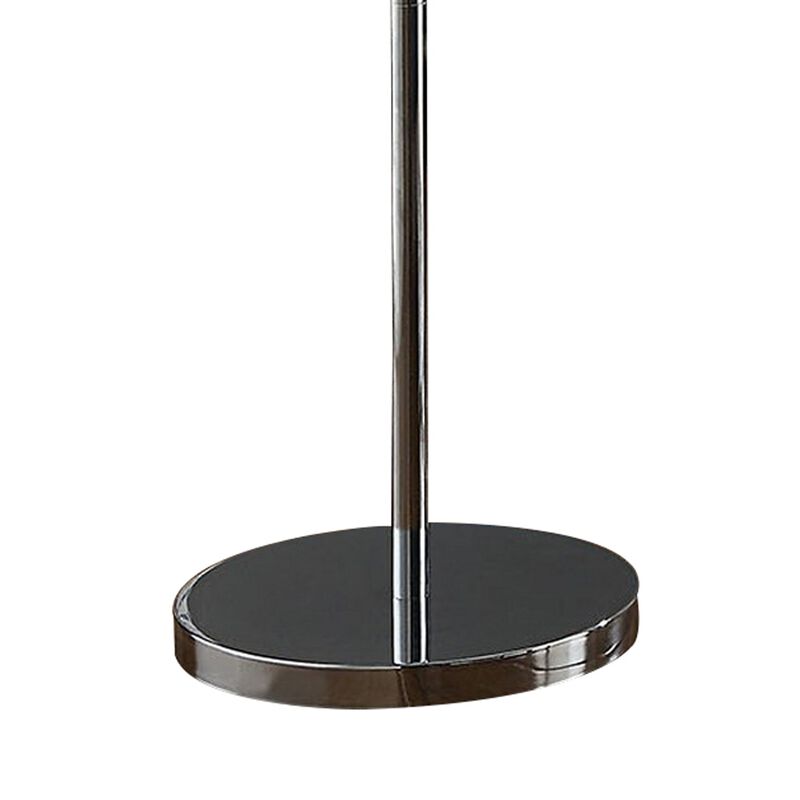 Cara 62 Inch Floor Lamp, Hanging Drop Design, Crystal and Metal, Chrome-Benzara