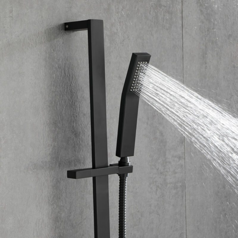 Wall-Mounted Handheld Shower with Slide Bar, Water-Efficient Shower Head with Hose