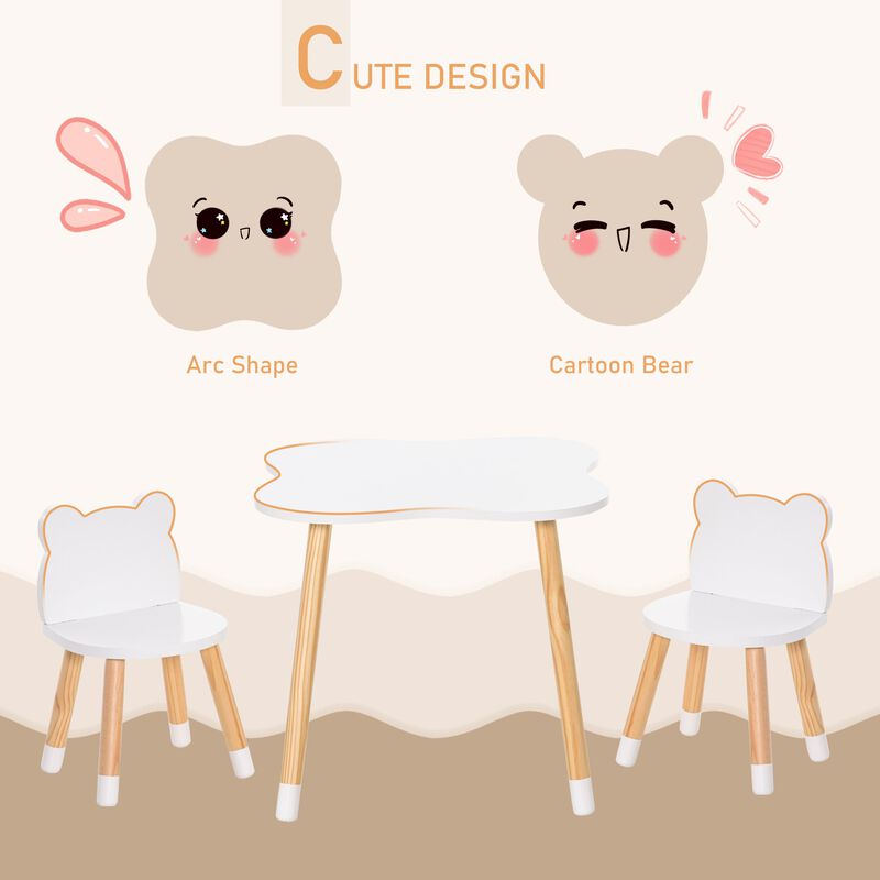 Grey Kids' Activity Center: Wooden Table & Chair Set for Ages 3+
