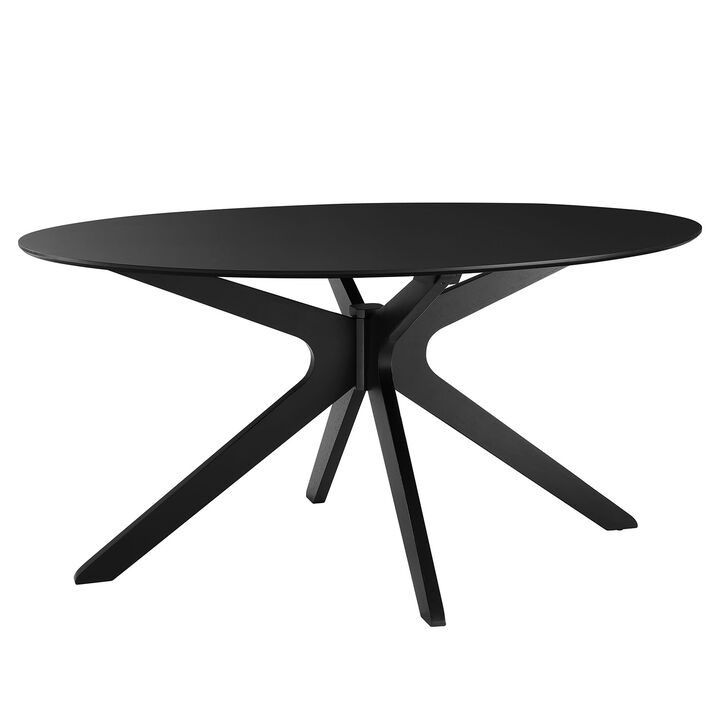Modway - Traverse 63" Oval Dining Table Black Black